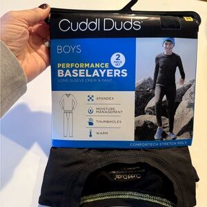 Cuddl Duds Boys Black Baselayer Set
